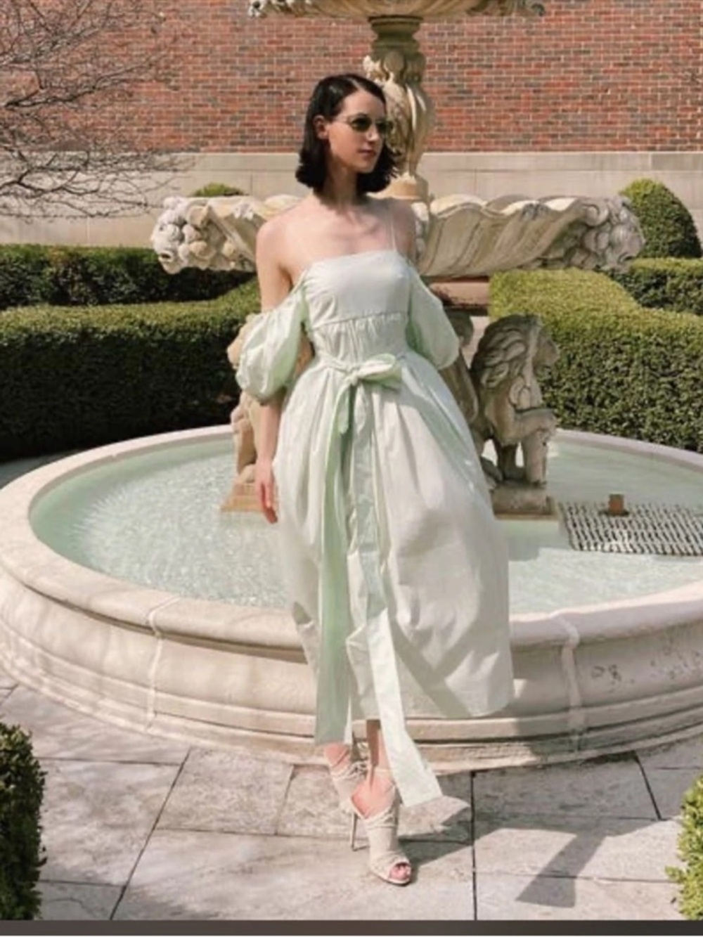 Cecilie Bahnsen Mint Green Cotton
Poplin Joel Midi Dress Sz 4